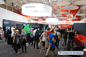 Sharp booth at the trade show