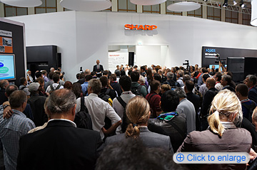 Sharp holds a press event