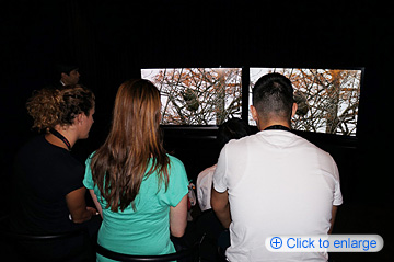 As a reference exhibit, Sharp displayed an LCD TV boasting a resolution four times higher than that of a full high-definition TV  This LCD TV, jointly developed with I-cubed Research Center Inc.*1, allows users to feel the depth and texture of a scene as if they were actually there.