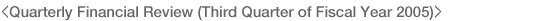 <Quarterly Financial Review (Third Quarter of Fiscal Year 2005)>