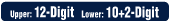 Upper: 12-Digit  Lower:10+2-Digit